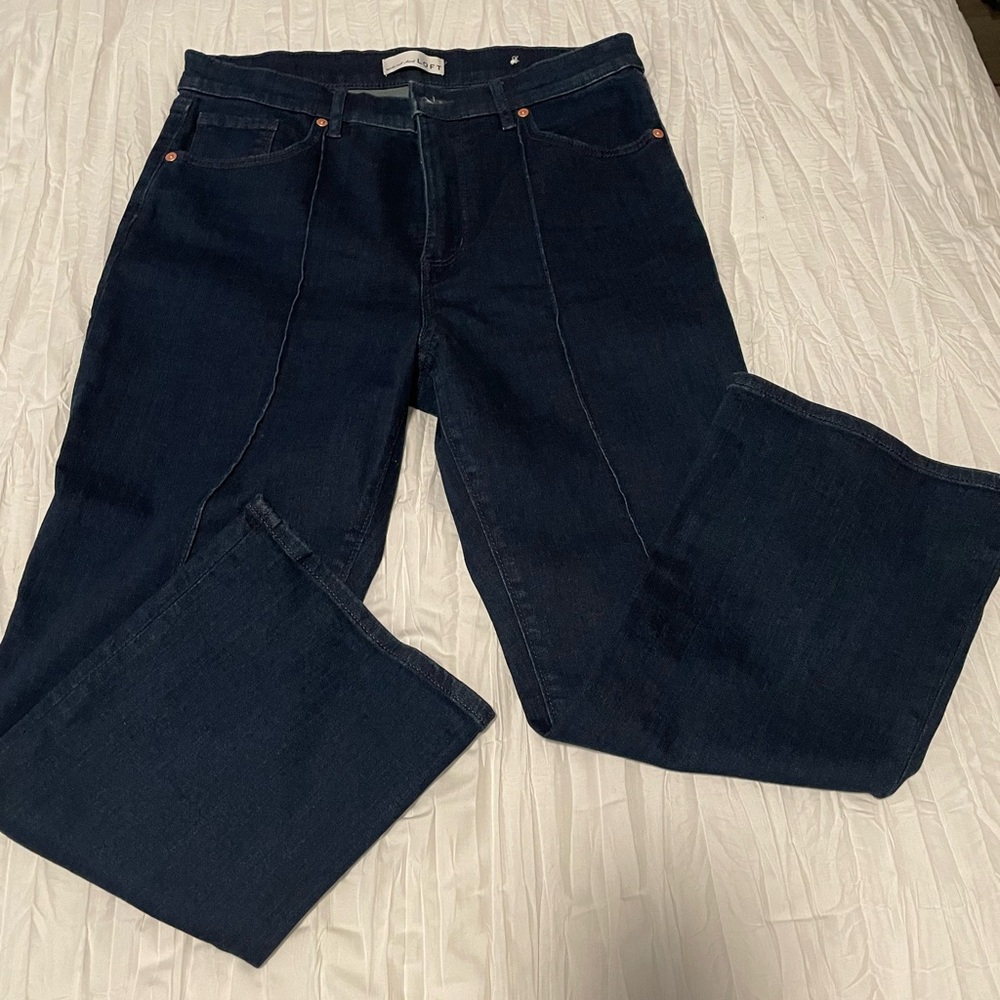 LOFT Women's Dark Blue Straight Leg Jeans